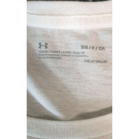 Under Armour Mens T-Shirt White S Tech Legendary Bold Logo Graphic SS Sports Tee - Picture 3 of 4
